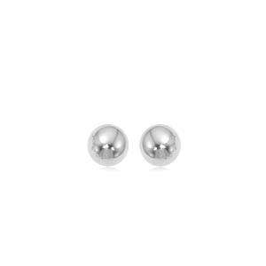 14k White Gold 5mm Ball Stud Earrings
