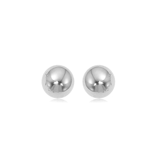 14k White Gold 6mm Ball Stud Earrings