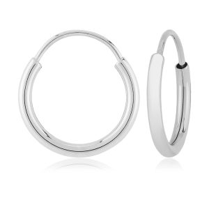 14k White Gold Small Endless Hoop Earrings