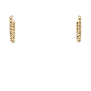 14k Yellow Gold Beaded Huggie Earrings