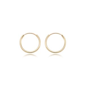 14k Yellow Gold Small Endless Hoop Earrings