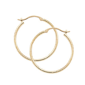 14k Yellow Gold Medium Hoop Earrings