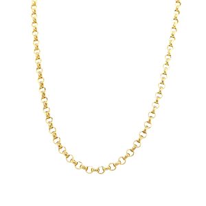 14k Yellow Gold 16 Inch Hollow Rolo Chain 2.7mm
