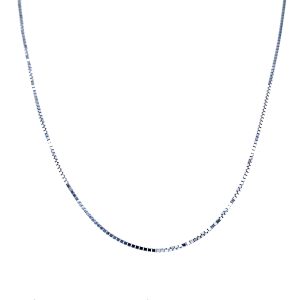 14k White Gold 16 Inch Small Box Chain Necklace