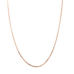 14k Rose Gold 16 Inch Diamond Cut Cable Chain