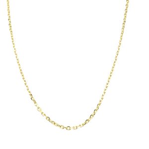 14k Yellow Gold 16-18 Inch Adjustable Diamond-Cut Cable Chain 1.4mm