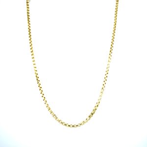 14k Yellow Gold 24 Inch Round Box Chain 1.8mm