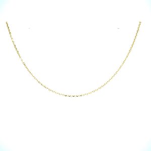 14k Yellow Gold 18 Inch Diamond-Cut Elongated Cable Chain