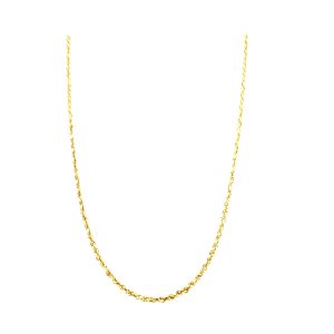 14k Yellow Gold 22 Inch Diamond-Cut Rope Chain