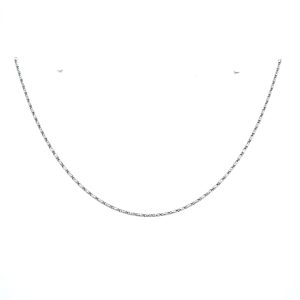 14k White Gold 16 Inch Raso Chain 1mm