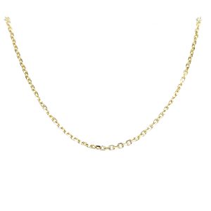 14k Yellow Gold 24 Inch Adjustable Cable Chain Necklace