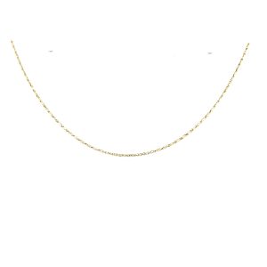 14k Yellow Gold 24 Inch Adjustable Raso Chain Necklace