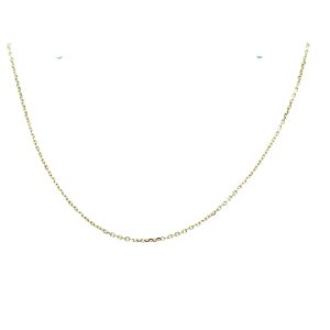 14k Yellow Gold 16 Inch Diamond-Cut Elongated Cable Chain