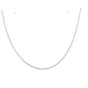 14k White Gold 24 Inch Adjustable Raso Chain