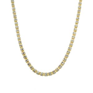 14k Two Tone Gold 18 Inch Ice Chain