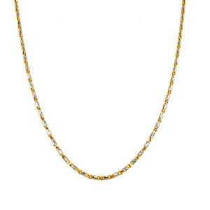 14k Two Tone Gold 18 Inch Raso Chain