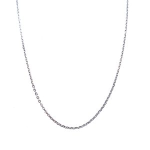 14k White Gold 20 Inch Diamond-Cut Cable Chain 1.1mm