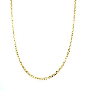 14k Yellow Gold 24 Inch Diamond-Cut Cable Chain