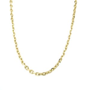 14k Yellow Gold 24 Inch Diamond-Cut Cable Chain 3.1mm