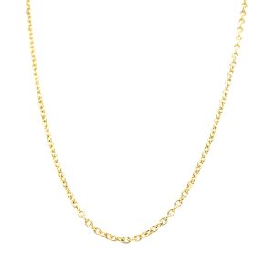 14k Yellow Gold 16-18 Inch Adjustable Cable Chain 1.4mm