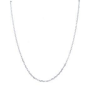 14k White Gold 18 Inch Diamond-Cut Cable Chain 0.8mm