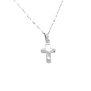 14k White Gold Children's Cross Pendant