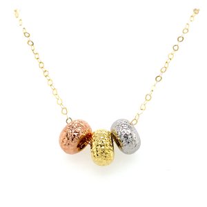 14k Tri-Tone Bead Necklace
