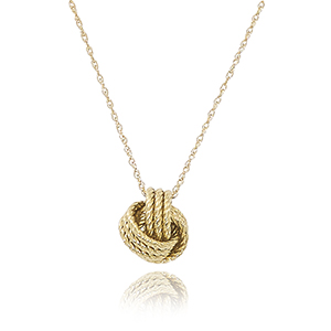 14k Yellow Gold Twisted Love Knot Necklace