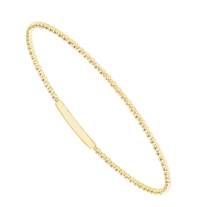 14k Yellow Gold Bead Texture Flex Bangle