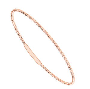 14k Rose Gold Bead Flex Bangle