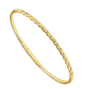 14k Yellow Gold Triangle Pattern Flex Bangle