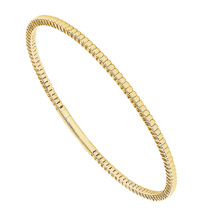 14k Yellow Gold Ridged Flex Bangle