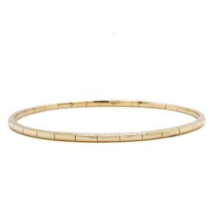14k Yellow Gold Notched Polished Flex Bangle Bracelet