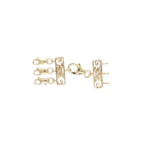 14k Yellow Gold Triple Layer Necklace Clasp