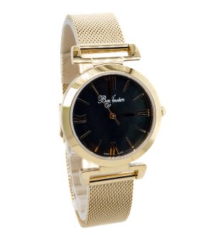 Betz Signature Series Watch Yellow Stainless Black Mother of Pearl Dial