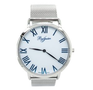 Betz Signature Series Watch Stainless Steel Mesh Blue Roman Numerals
