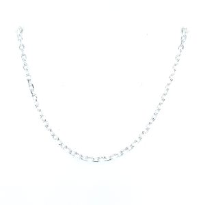 Sterling Silver 14 Inch Beveled Oval Cable Chain