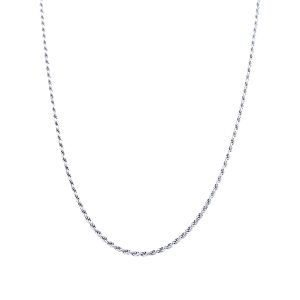 Sterling Silver 18 Inch Diamond Cut Rope Chain 1mm