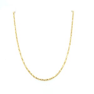 Sterling Silver Yellow Gold Vermeil 18 Inch Raso Chain