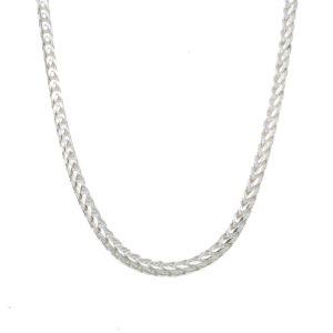Sterling Silver 18 Inch Diamond-Cut Square Franco Chain