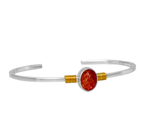 Sterling Silver and 22k Yellow Gold Vermeil Sunstone Bracelet