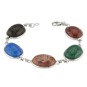 Sterling Silver Scarab Bracelet