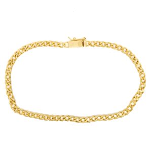 Sterling Silver Yellow Gold Plated Curb Chain Bracelet