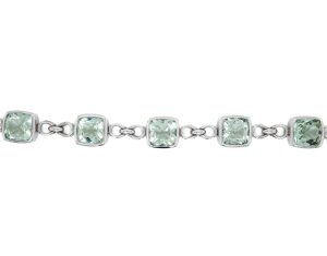 Sterling Silver Green Amethyst Bracelet