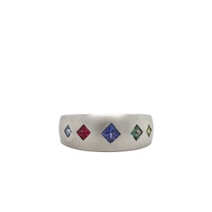 Sterling Silver Multi-Colored Sapphire Band