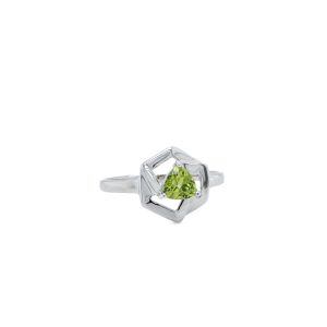 Sterling Silver Peridot Knot Ring