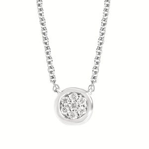 Sterling Silver Diamond Cluster Pendant