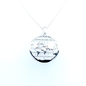 Sterling Silver World Pendant
