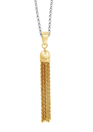 Sterling Silver and Yellow Gold Plated Tassel Pendant