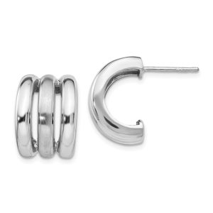 Sterling Silver Triple Hoop Earrings